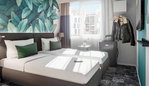 Chambre Standard, 2 lits une place, accessible aux personnes à mobilité réduite
