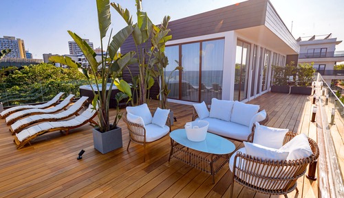 Appartement Deluxe, baignoire à jets, vue mer