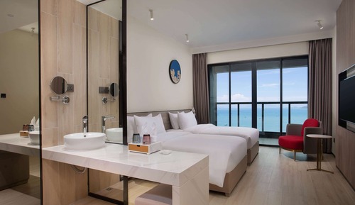 Chambre Deluxe, 2 lits une place, non-fumeurs, vue mer