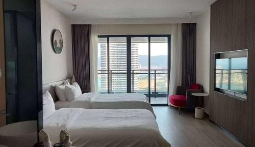Chambre, 2 lits une place, non-fumeurs, vue mer