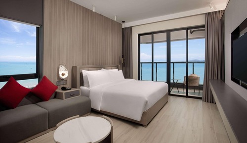 Chambre Deluxe, 1 très grand lit, non-fumeurs, vue mer