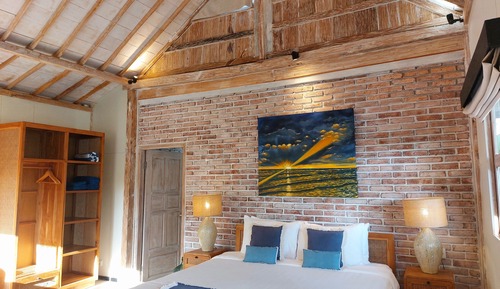 Chambre Deluxe Double ou avec lits jumeaux, 1 très grand lit, piscine privée, en bord de piscine
