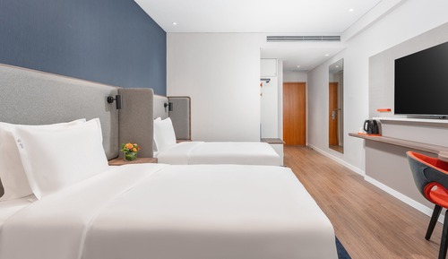 Chambre, 2 lits une place, accessible aux personnes à mobilité réduite