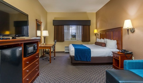 Chambre Standard, 1 très grand lit, non-fumeurs, réfrigérateur et four à micro-ondes (Pet Friendly)