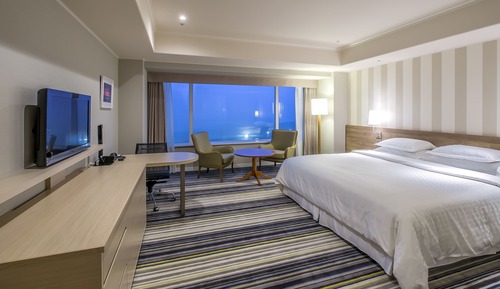 Chambre Double Deluxe, 1 très grand lit, non-fumeurs, vue océan