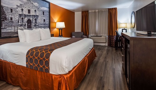 Chambre Standard, 1 très grand lit, non-fumeurs, réfrigérateur et four à micro-ondes