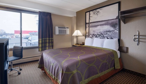 Chambre, 1 grand lit, accessible aux personnes à mobilité réduite (Mobility,Roll-In Shower)