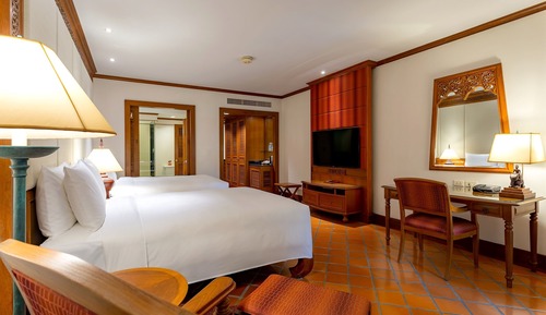 Chambre, 2 lits doubles, non-fumeurs, vue piscine (Ground Floor, Pool Access)