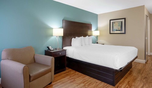Chambre Standard, 1 très grand lit, non-fumeurs, réfrigérateur et four à micro-ondes (Pet Friendly)