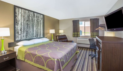 Chambre, 1 grand lit, accessible aux personnes à mobilité réduite, non-fumeurs (Mobility)