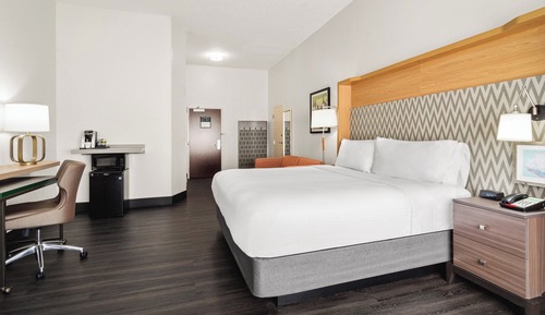 Chambre Premium, 1 très grand lit, douche accessible en fauteuil roulant (Communications Accessible)