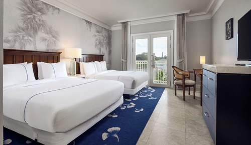 Chambre, 2 lits doubles, vue ville
