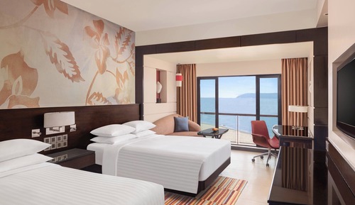 Chambre, 2 grands lits, non-fumeurs, vue baie
