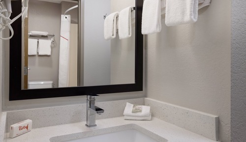 Chambre Supérieure, 1 très grand lit, accessible aux personnes à mobilité réduite (Roll-In Shower)