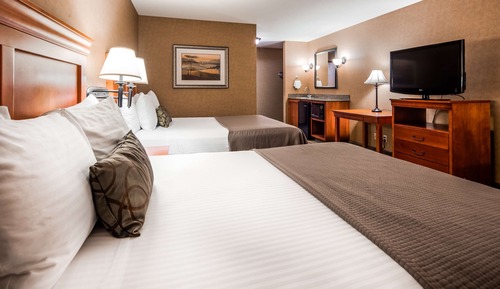 Chambre Standard, 2 grands lits, non-fumeurs, réfrigérateur et four à micro-ondes (Pet Friendly)