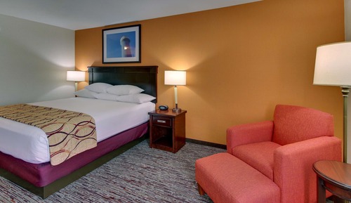 Chambre Deluxe, 1 très grand lit, accessible aux personnes à mobilité réduite (Roll in Shower)