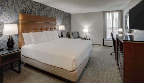 Chambre Deluxe, 1 très grand lit, accessible aux personnes à mobilité réduite (Roll in Shower)
