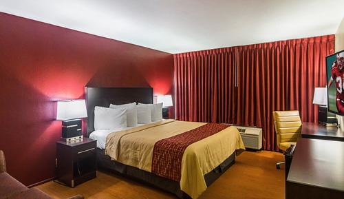 Chambre Supérieure, 1 très grand lit, accessible aux personnes à mobilité réduite (Roll-In Shower)