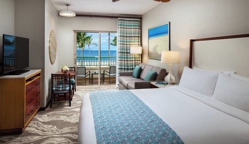 Chambre, 1 très grand lit et 1 canapé-lit, non-fumeurs, balcon (Oceanfront)