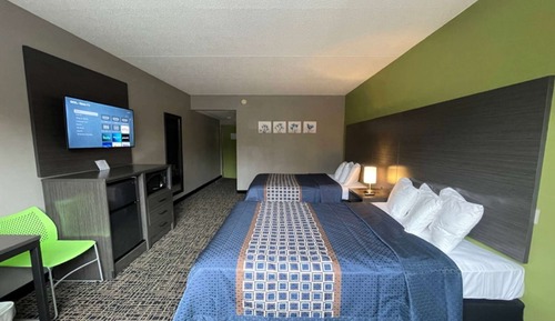 Chambre, 2 grands lits, accessible aux personnes à mobilité réduite (Tub with Grab Bars)