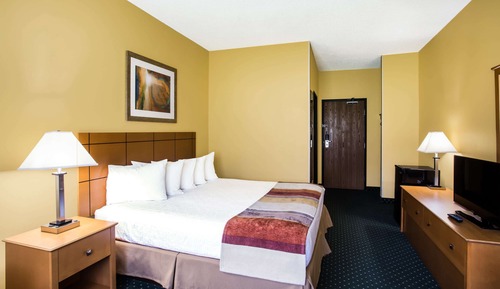 Chambre, 1 grand lit, accessible aux personnes à mobilité réduite, non-fumeurs (Mobility Accessible)