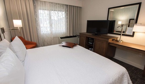 Chambre, 1 très grand lit, accessible aux personnes à mobilité réduite (Hearing)
