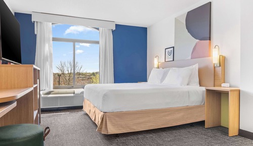 Chambre, 1 très grand lit, accessible aux personnes à mobilité réduite (Mobility, Roll-In Shower)