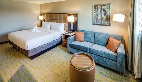 Chambre, 1 très grand lit et 1 canapé-lit, vue fleuve