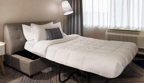 Chambre, 1 très grand lit et 1 canapé-lit, non-fumeurs, vue ville