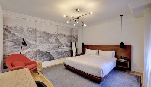 Chambre, 1 très grand lit, accessible aux personnes à mobilité réduite (Shower)