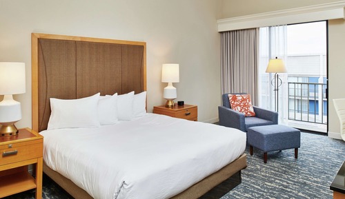 Chambre, 1 très grand lit, accessible aux personnes à mobilité réduite (Roll-in Shower)