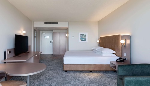 Chambre, 1 très grand lit, avec vue