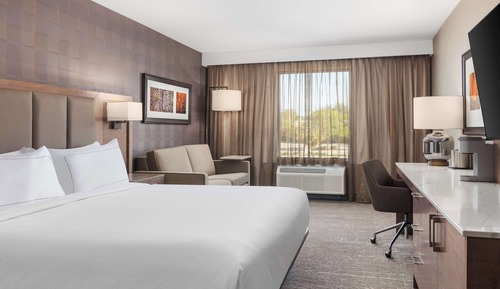 Chambre, 1 très grand lit et 1 canapé-lit, accessible aux personnes à mobilité réduite (Hearing)