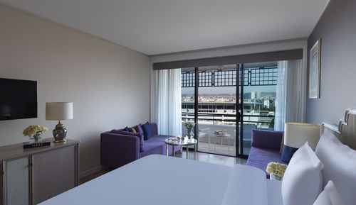 Comfort Double Bed with 2 Sofas, City View