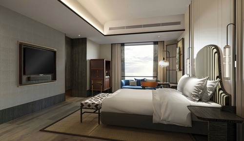 Chambre Exécutive, 1 très grand lit, non-fumeurs, vue mer