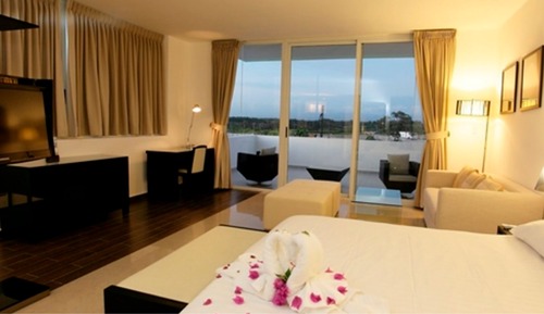 Chambre Luxe Double ou avec lits jumeaux, 2 lits doubles (Access to the saltwater pool)