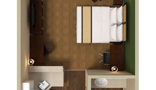 Studio, 1 grand lit, accessible aux personnes à mobilité réduite, non-fumeurs