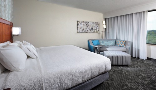 Chambre, 1 très grand lit et 1 canapé-lit (Mobility/Hearing Access, Roll-In Shwr)
