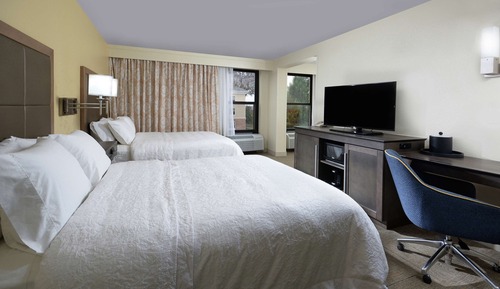Chambre, 2 grands lits, accessible aux personnes à mobilité réduite (Roll-In Shower)