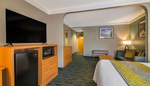Chambre Standard, 1 très grand lit, non-fumeurs, réfrigérateur et four à micro-ondes