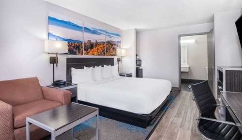 Chambre, 1 très grand lit, accessible aux personnes à mobilité réduite, non-fumeurs