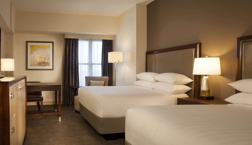 Chambre, 2 lits doubles, vue golf
