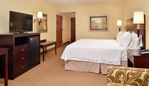Chambre, 1 très grand lit, accessible aux personnes à mobilité réduite (Hearing)