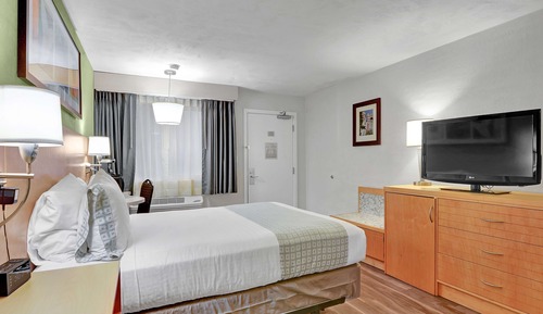 Chambre Standard, 1 très grand lit, non-fumeurs, réfrigérateur et four à micro-ondes