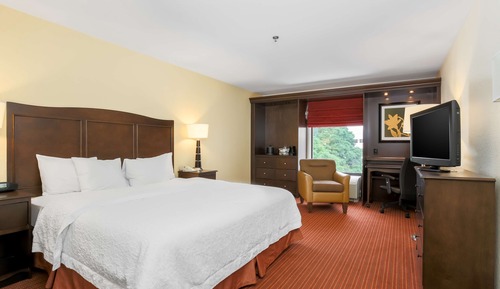 Chambre, 1 très grand lit, accessible aux personnes à mobilité réduite, baignoire