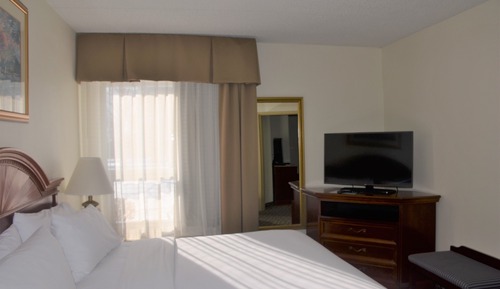 Chambre, 1 grand lit et 1 canapé-lit, accessible aux personnes à mobilité réduite, non-fumeurs