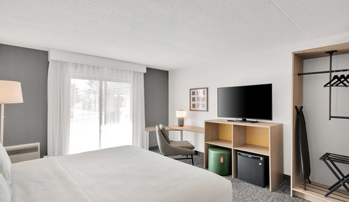 Chambre, 1 très grand lit, accessible aux personnes à mobilité réduite (Mobility & Hearing)