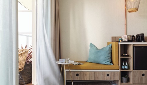 Chambre Confort Double ou avec lits jumeaux, 1 très grand lit, vue mer
