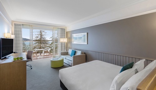 Chambre Premium, 1 très grand lit, balcon, vue océan