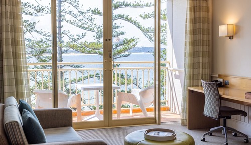Chambre Premium, 2 grands lits, balcon, vue océan